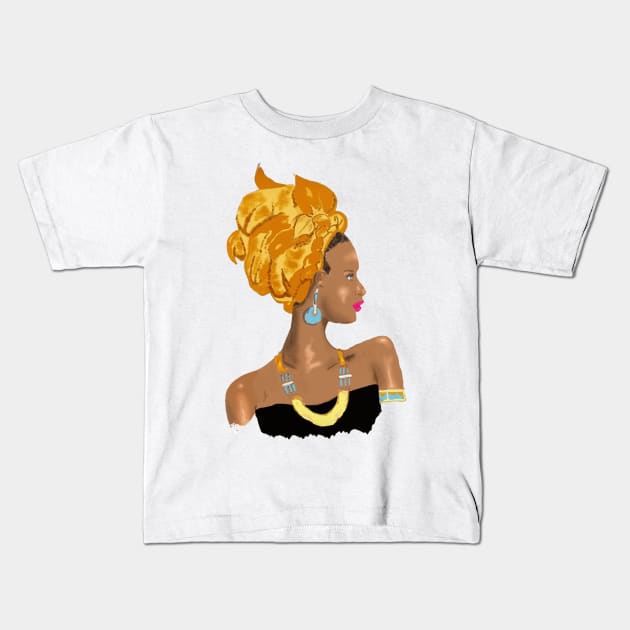 Queen Nzinga Kids T-Shirt by Izakmugwe